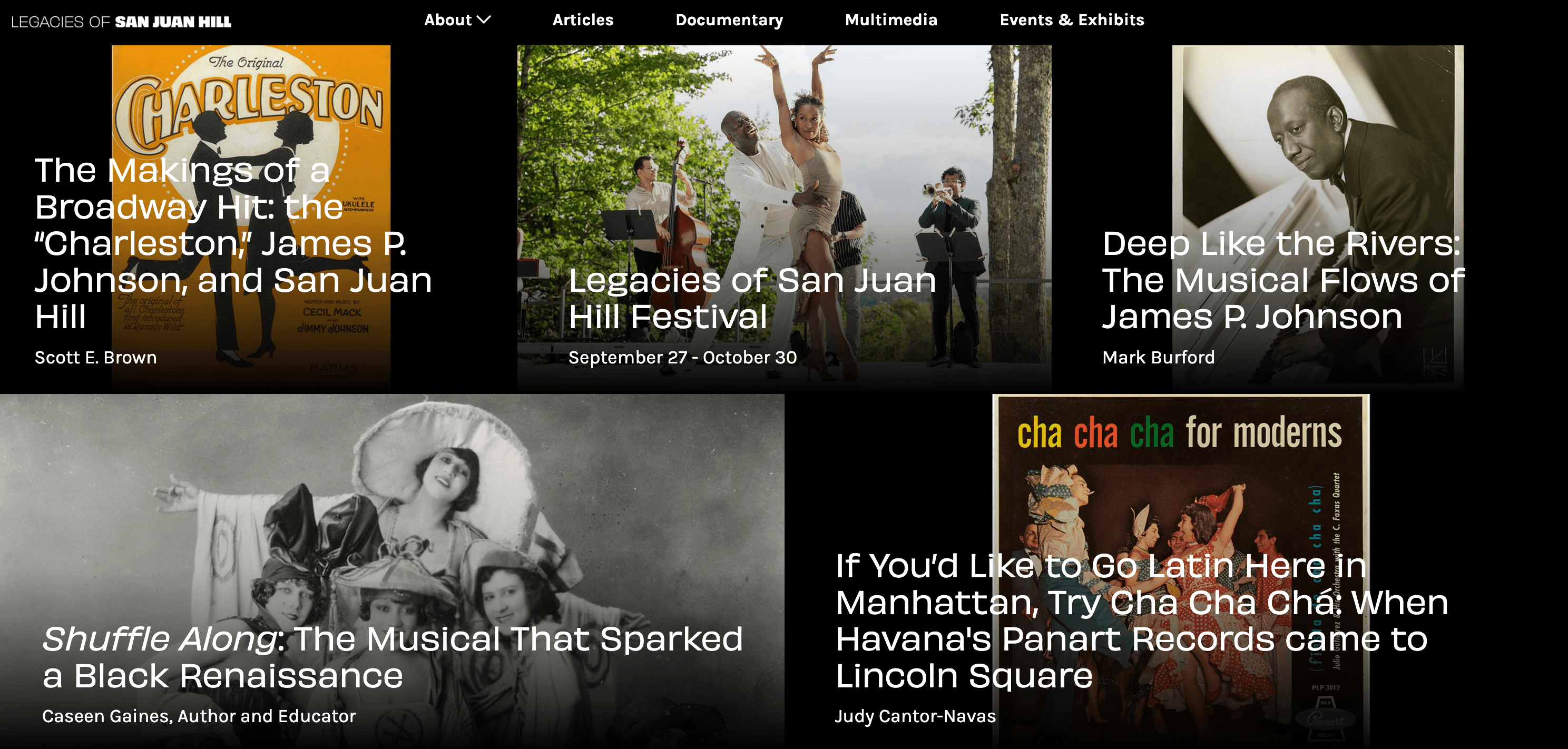 Legacies of San Juan Hill editorial landing page on desktop