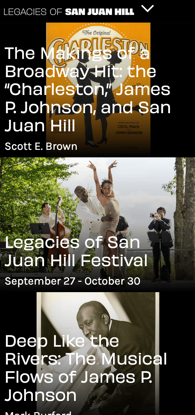 Legacies of San Juan Hill mobile editorial platform